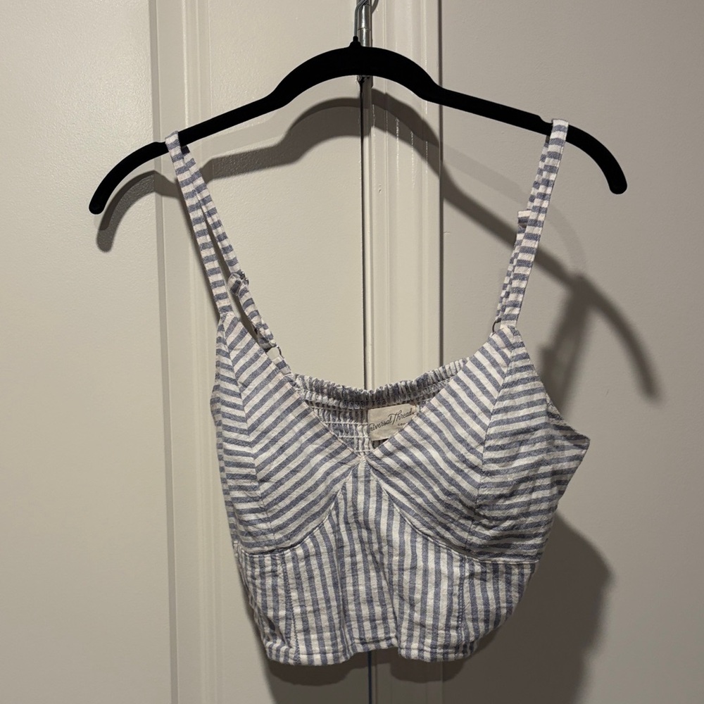Striped Blue and White Women's crop top